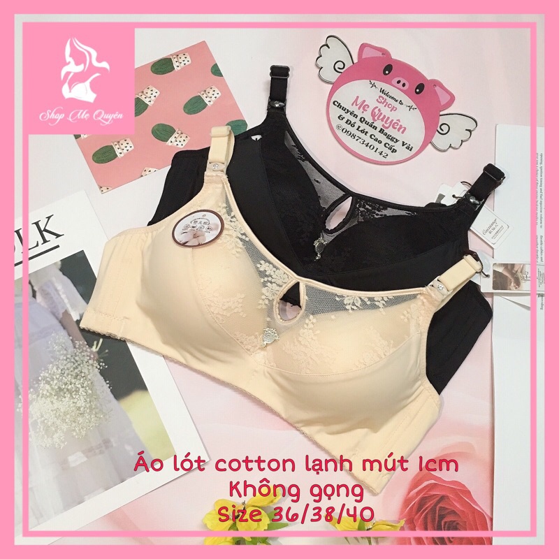 Áo lót nữ cotton lạn phối ren hở khe ngực quyến rũ, mút mỏng 1cm không gọng ôm trọn dáng ngực