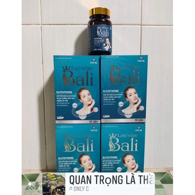 Viên uống Trắng da Lady white Glutathione Bali Hộp 50 viên