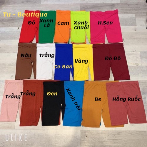 Quần đùi nữ ngố lửng legging, Quần legging nữ thun lưng cao nhiều màu(Tặng Quà)