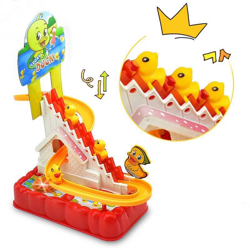 Đồ chơi cầu trượt vịt leo thang nhạc đèn (kèm 2 pin 2A) 889-76