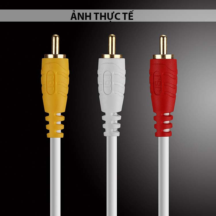 Cáp loa AV 6 đầu bông sen (AV/RCA) dài 1.5m - 10m dây đúc liền mạch và co giãn tốt, đầu cắm mạ vàng