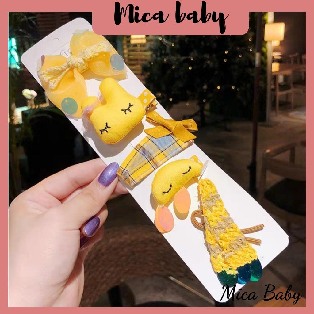 Set 5 kẹp tóc màu sắc cầu vồng đáng yêu cho bé Mica baby