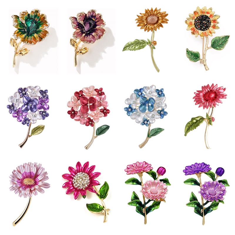 Ghim Cài Áo Hình Hoa Tulip/Hoa Hướng Dương/Hoa Hồng Thời Trang Cổ Điển Cho Nữ