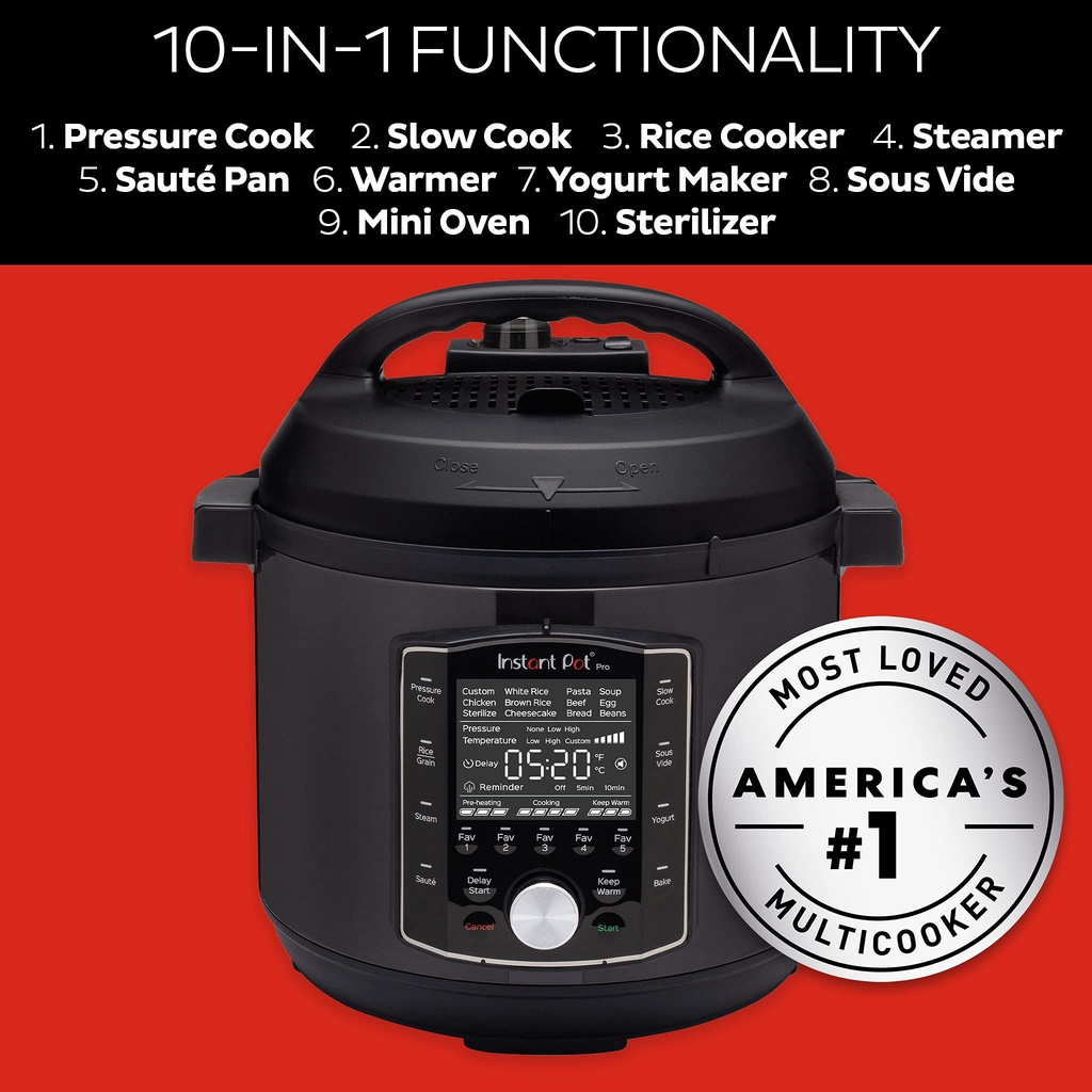 Nồi áp suất đa năng Instant Pot Pro 10 in 1 bản mới nhất [nhập Đức chính hãng]