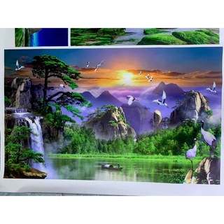 tranh 3d. tranh dán bể cá thủy sinh, bể cá rồng (tranh lưng)