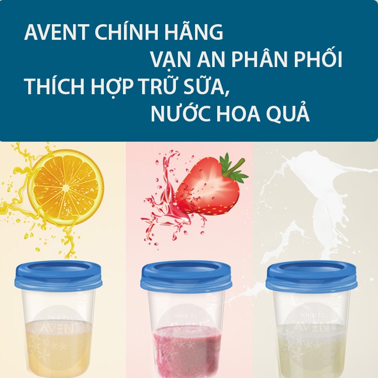 Cốc trữ sữa Avent 180ml chính hãng Vạn An phân phối