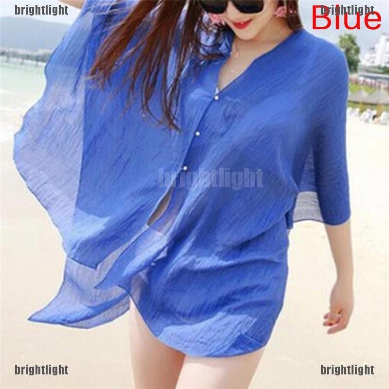 Áo Khoác Đi Biển Màu Trơn Thời Trang