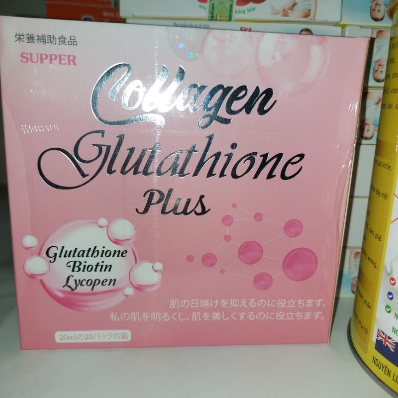 NƯỚC UỐNG COLLAGEN GLUTATHIONE PLUSHộp 20 gói (10 gói ngày, 10 gói đêm)