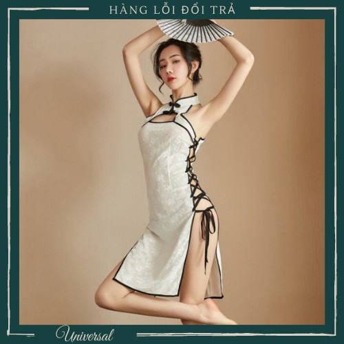 Đồ Cosplay Sườn Xám - Bộ Đồ Cosplay Sườn Xám Nhung Hở Vai Sexy Gợi Cảm - Set Sườn Xám Thêu Hoạ Tiết UNIVERSALXXX - DCP28 | BigBuy360 - bigbuy360.vn