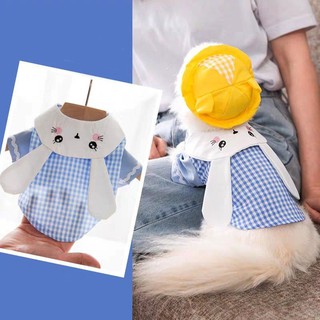Áo chó mèo sọc caro