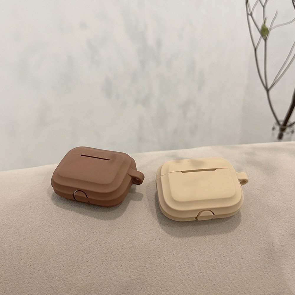 Vỏ Bảo Vệ Hộp Sạc Tai Nghe Bluetooth Airpods 1 / 2 / 3 / pro Bằng Silicon Cứng Màu Trơn Đơn Giản Thời Trang