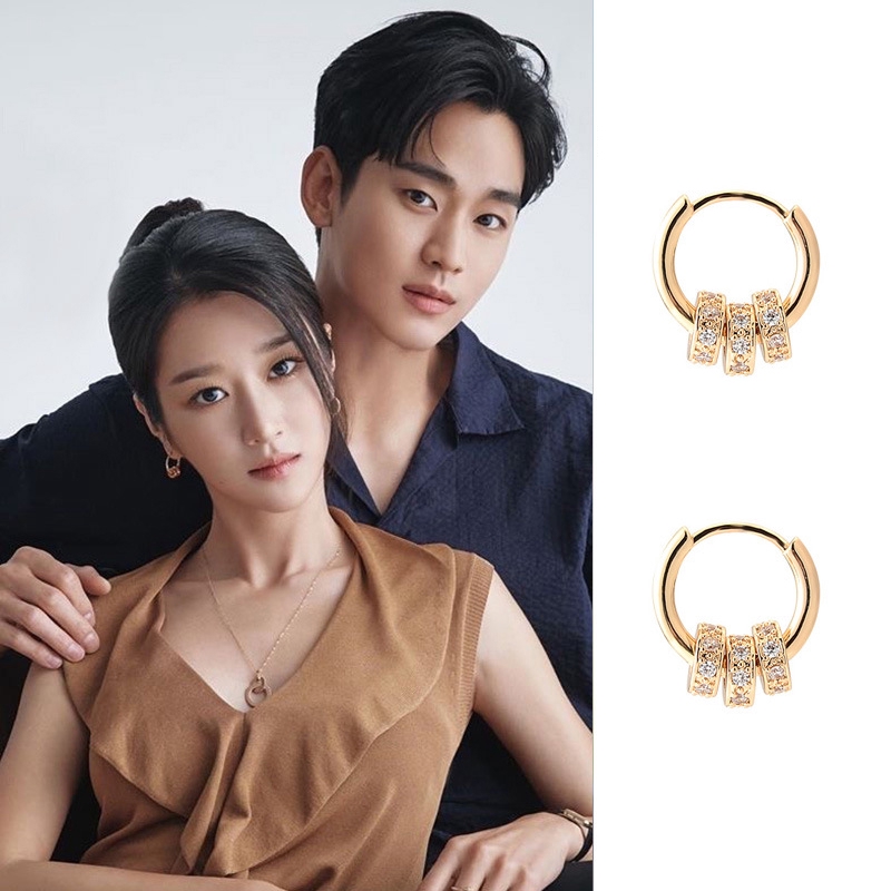 [Mã FASHIONT4FA2 giảm 10K đơn 50K] XiaoboACC Bông Tai Mạ Bạc 925 Đính Đá Thời Trang Sang Trọng