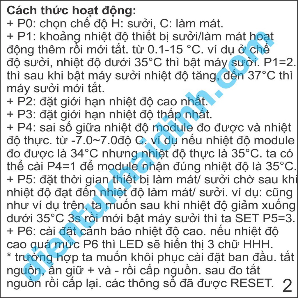 module khống chế nhiệt độ XH-W1209 full đầu dò, relay, led hiển thị, 3 nút kde3635