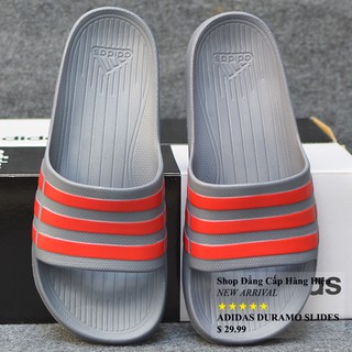 Dép Adidas Duramo chính hãng màu xám sọc đỏ