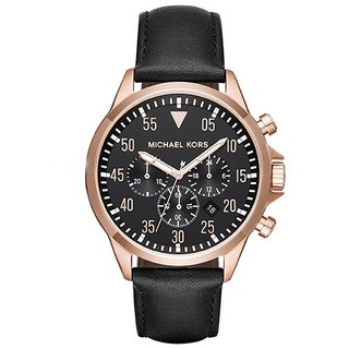 Đồng Hồ Nam Michael Kors Gage Chronograph Black Leather MK8535