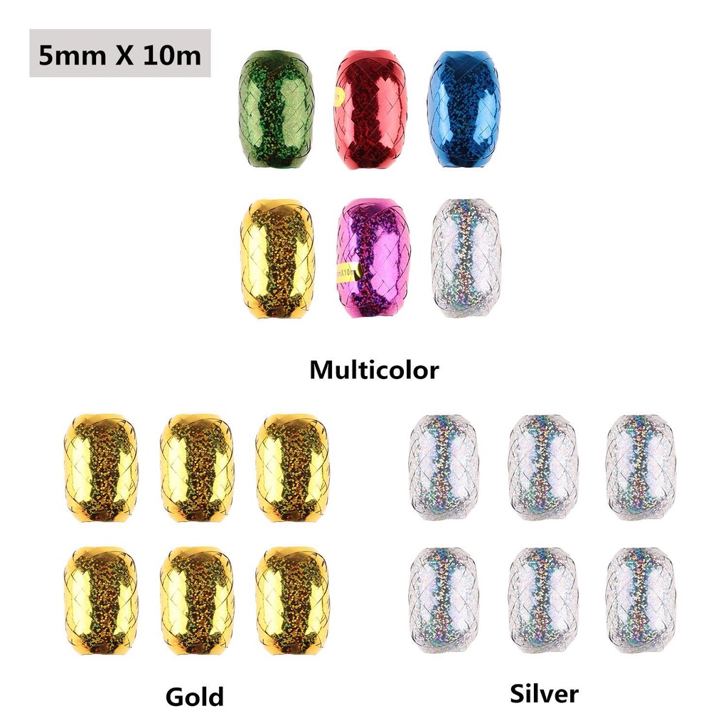 CONOPERY Set 6 Cuộn Ruy Băng 5Mm X 10M Trang Trí Bong Bóng