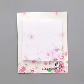 Giấy Note cổ  phong( mẫu hoa anh đào có sẵn)