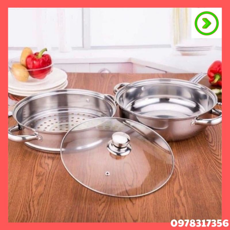 Nồi hấp 2 tầng đa năng loại đẹp