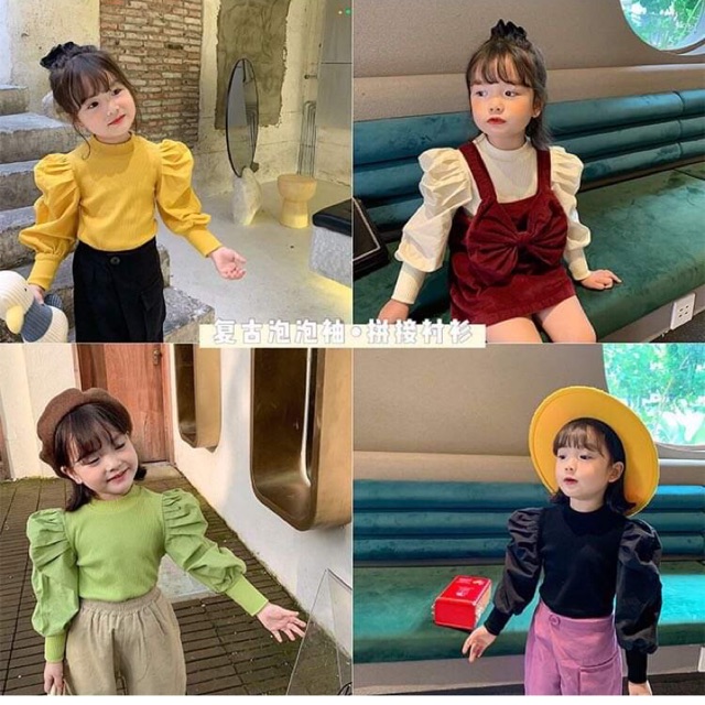 Áo len tăm tay bồng cho bé