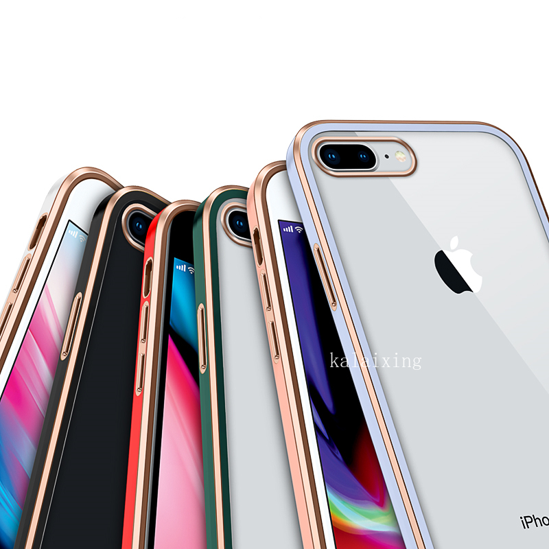 Ốp điện thoại trong suốt cạnh thẳng cho IPhone 7 8 Plus Xs Max 11 Pro Max | BigBuy360 - bigbuy360.vn