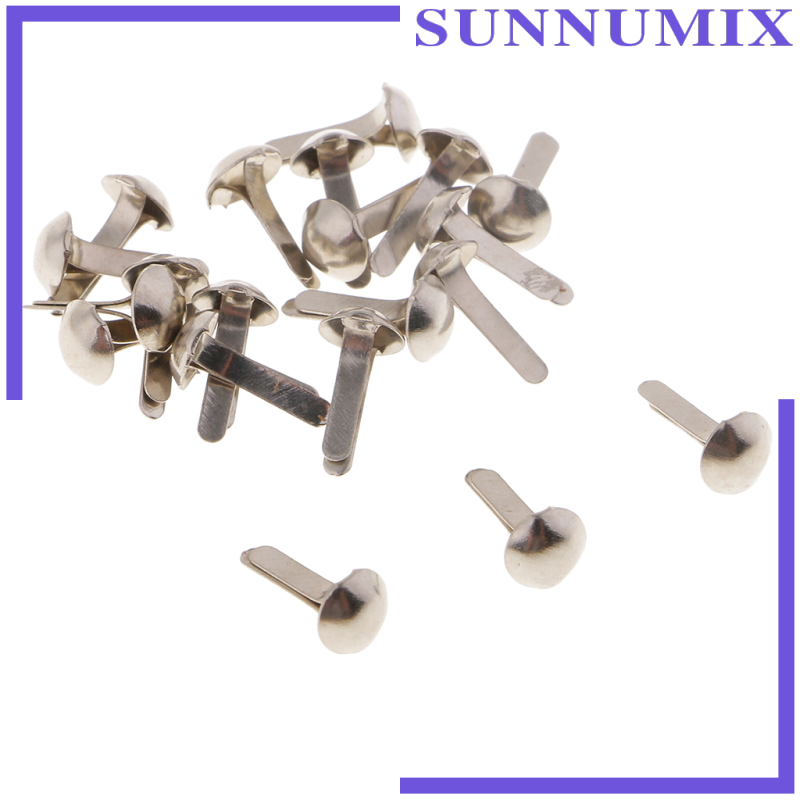 Set 100~200 Chốt Cài Đầu Tròn Bằng Kim Loại 4.5x8mm Nhiều Màu Sắc Trang Trí Sổ Tay