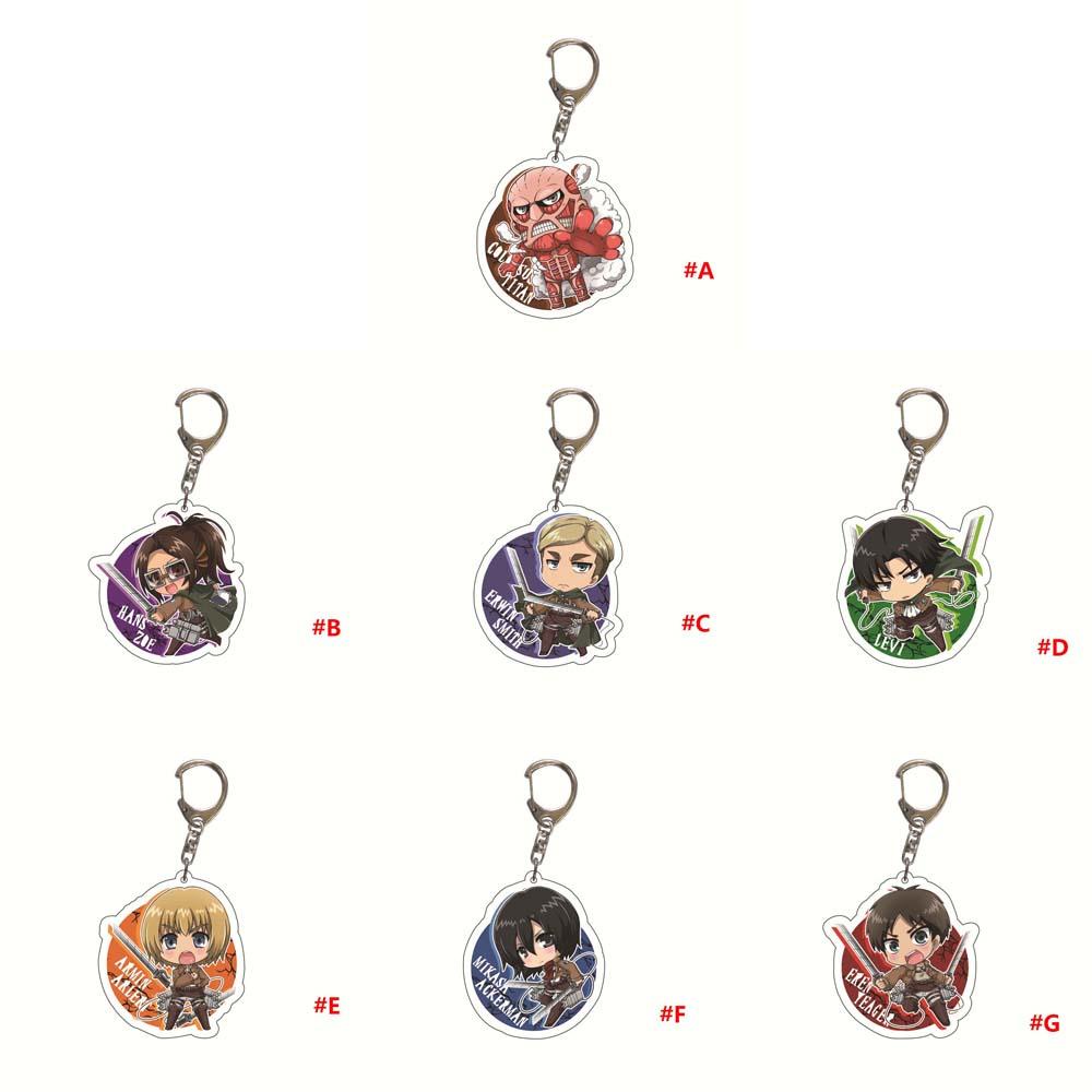 Móc Khóa Hai Mặt In Hình Levi Ackerman Eren Jaeger Attack on Titan Dễ Thương