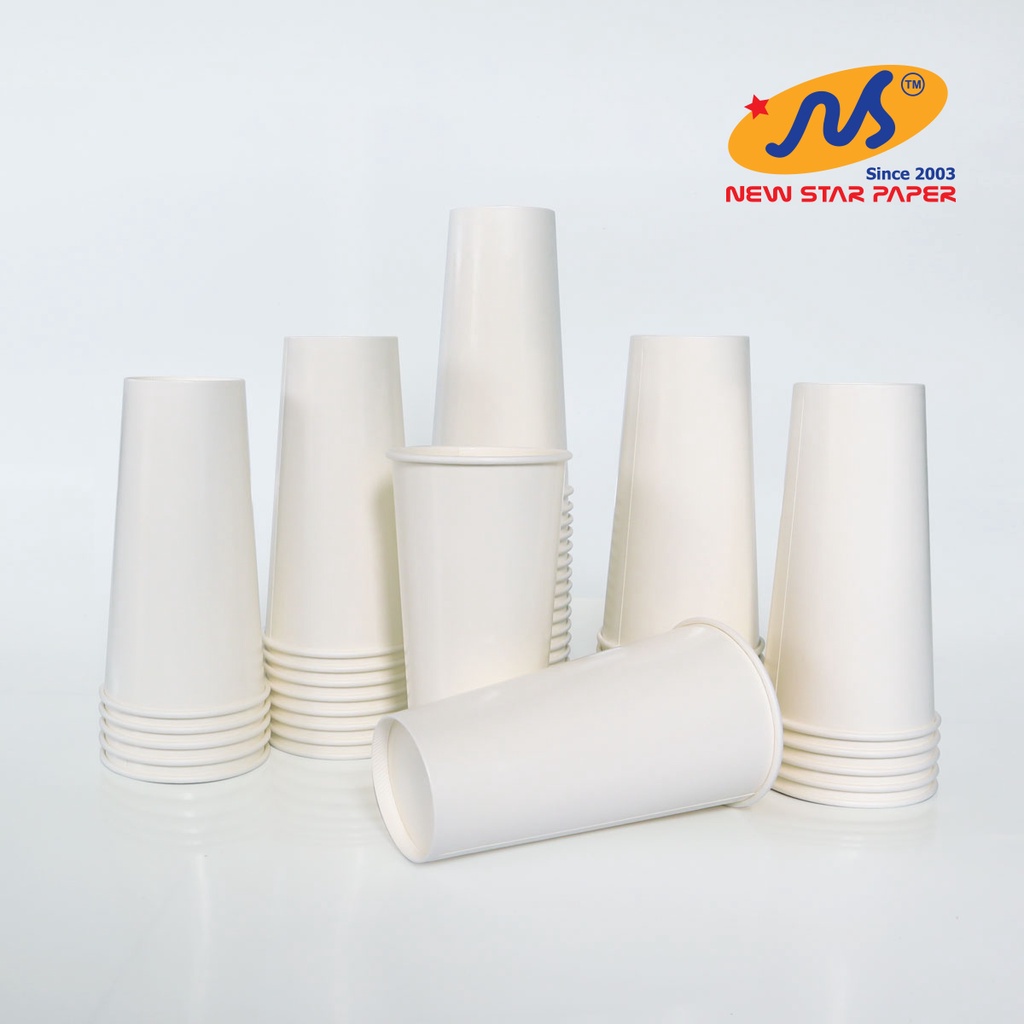 Ly giấy 22oz~649ml - Lốc 50 ly giấy trơn