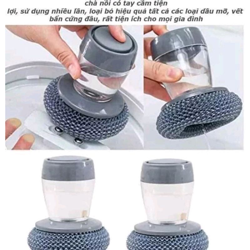 cọ xoong nồi kèm bình xịt nước