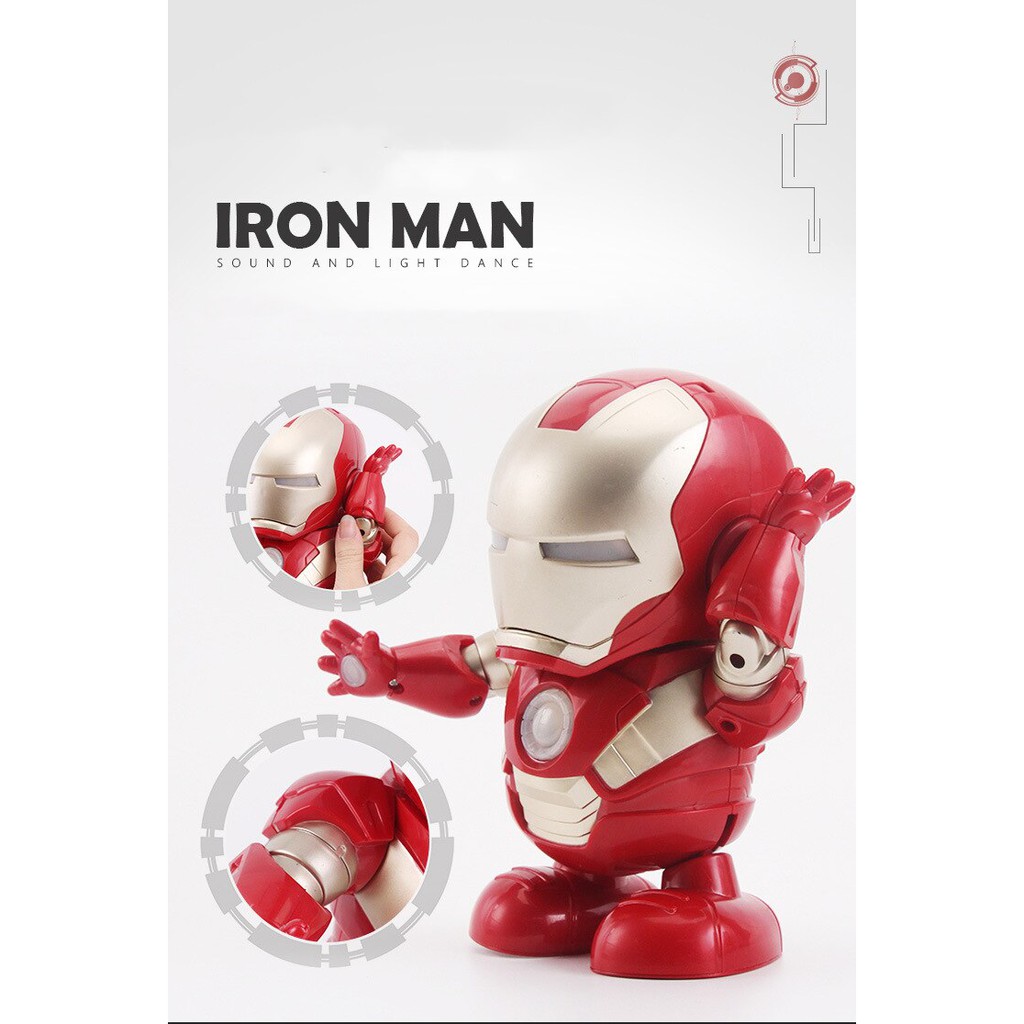 Mô Hình Nhân Vật Iron Man Nhảy Múa + Đèn Led