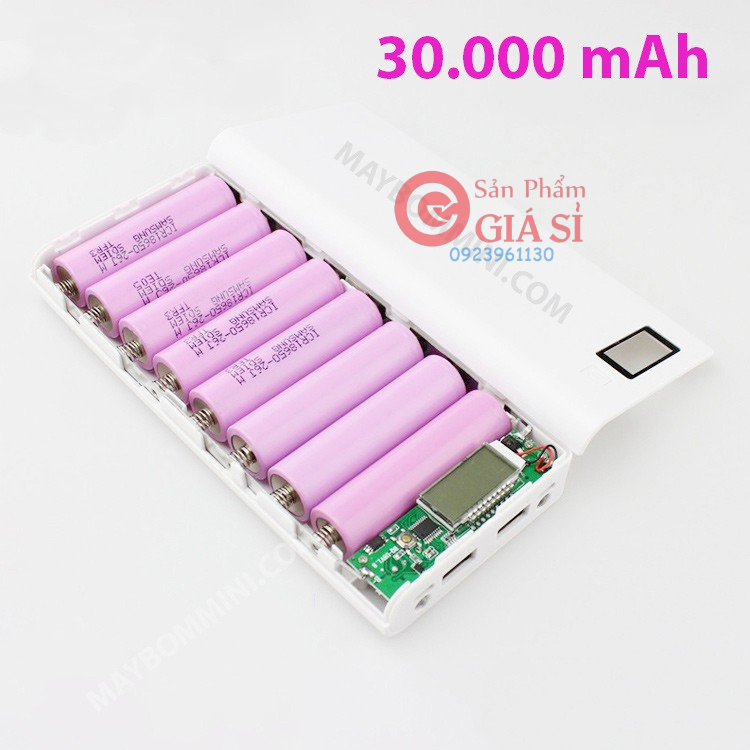 Box sạc dự phòng 8 cell LCD (Không pin) ❤️freeship❤️