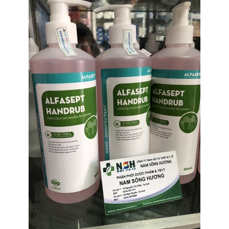 [HÀNG CÔNG TY] CHAI 500ml Nước rửa tay khô nhanh - dung dịch rửa tay sát khuẩn nhanh ALFASEPT HANDRUB (Hàng có sẵn)