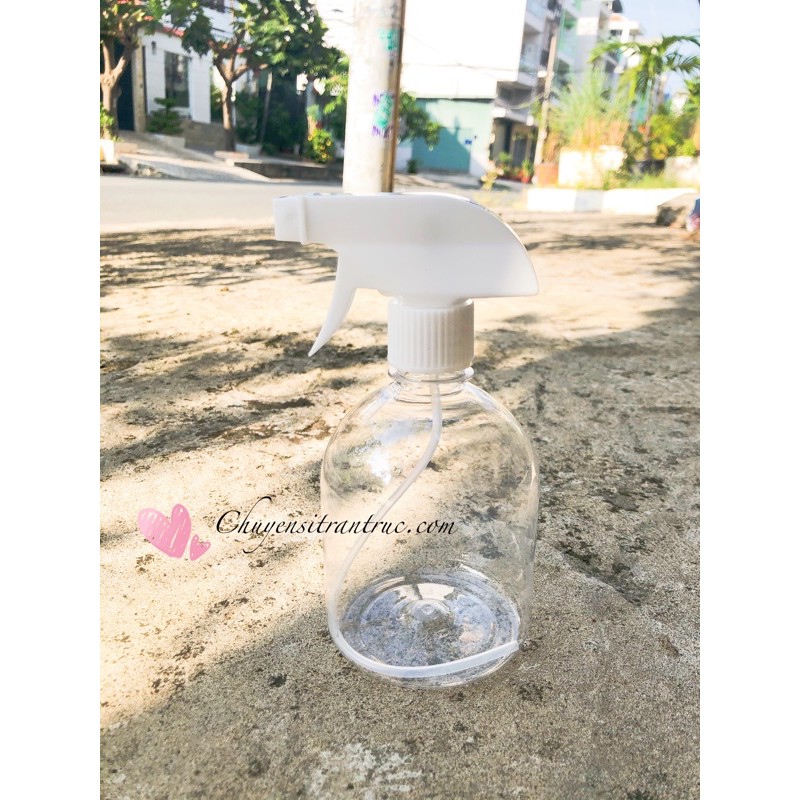 Chai Tròn Lùn 500ml Phun Sương | Bình Nhựa có vòi Phun Sương