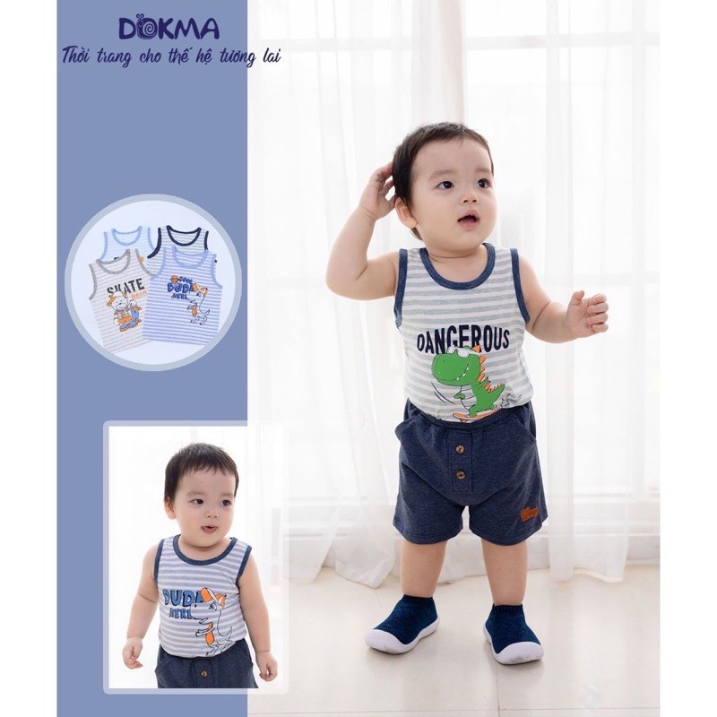 Hàng Sale- Áo ba lỗ bé trai Dokma DMA264 (Sz 9-36M)