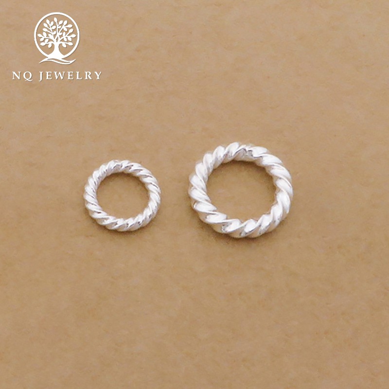 Combo 5 charm bạc khoen tròn dạng xoắn - NQ Jewelry