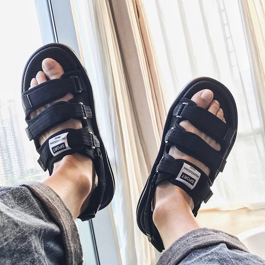 Sandal Nam nữ unisex 6062 quai ngang (quai sau tháo rời được) - giày sandal đế cao