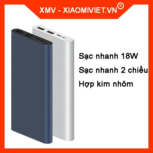 Pin sạc dự phòng Xiaomi 10.000mah Power Bank 3 (Gen 3) - Sạc nhanh 18W - Hàng chính hãng