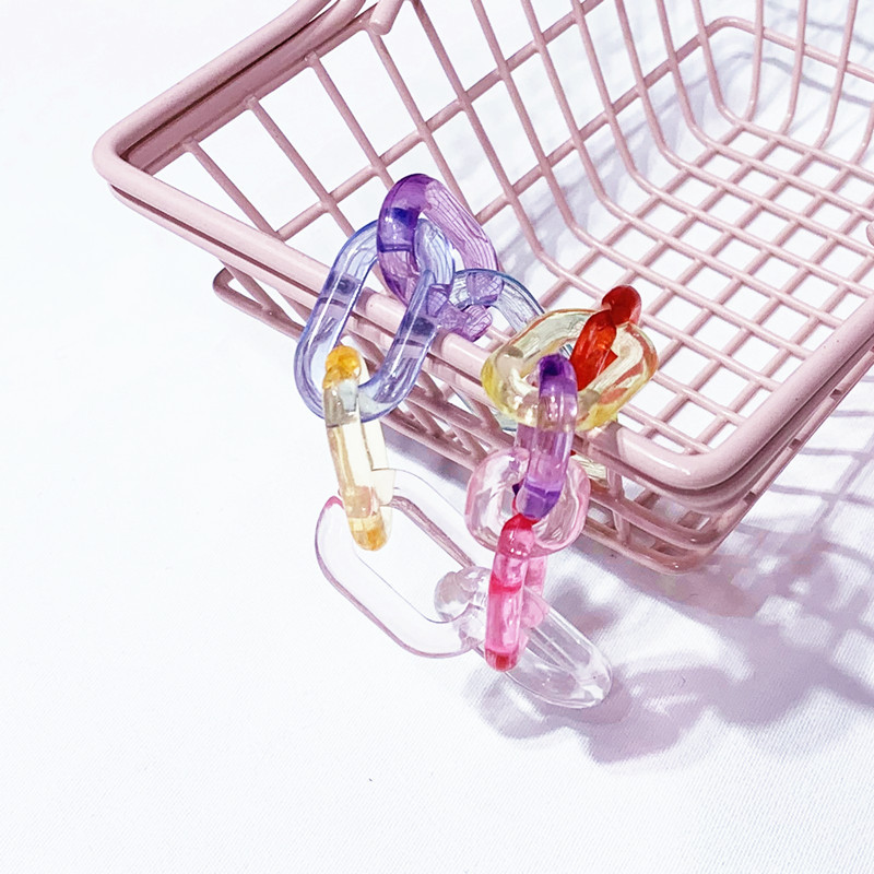 Vòng đeo tay màu cầu vồng bằng Acrylic đơn giản phong cách đường phố