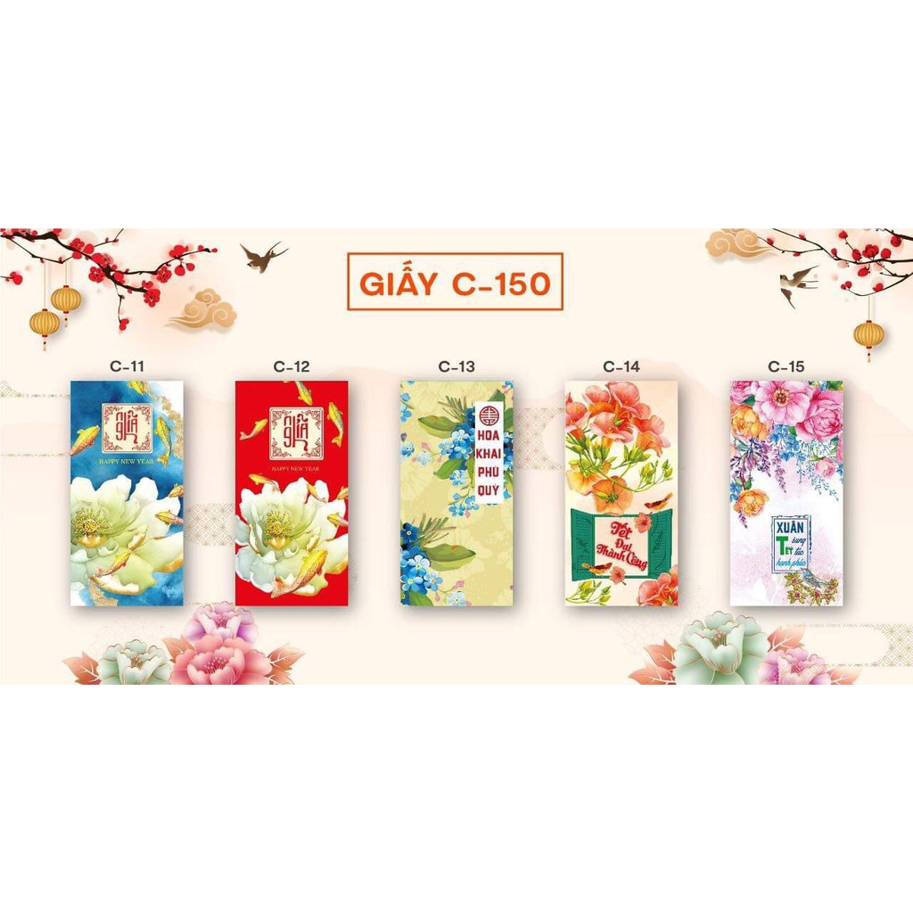 [SET 10 BAO LÌ XÌ TẾT 2021] MẪU BẤT KỲ, Chất liệu giấy C-150 cực đẹp, mẫu mã đa dạng, đóng túi sẵn