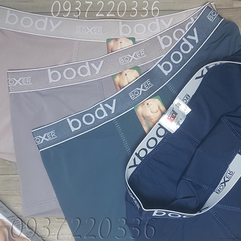 Quần xịp nam BODY boxer vải thun lạnh pha lụa siêu mát - Sịp đùi BODY Silver 802