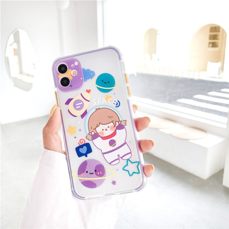 Ốp lưng iphone Roro Cute viền màu chống trượt 5/5s/6/6plus/6s/6splus/7/7plus/8/8plus/x/xr/xs/11/12/pro/max/plus/promax