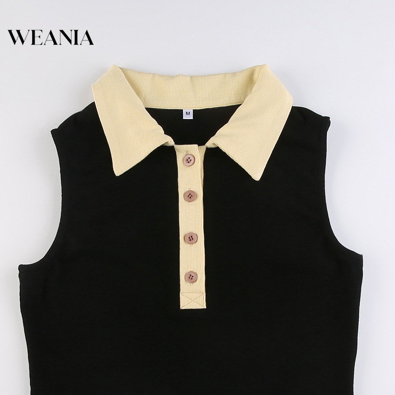 Áo Dệt Kim Cổ Polo Màu Khối Thời Trang Dành Cho Nữ