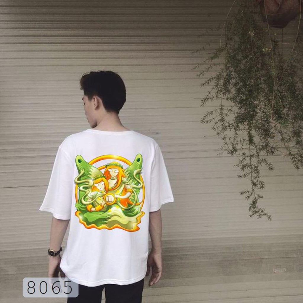 ÁO THUN AOMI UNISEX Gemini MẬT NGỮ 12 CHÒM SAO CUNG HOÀNG ĐẠO SONG TỬ TAY NGẮN TAY LỠ FREE SIZE