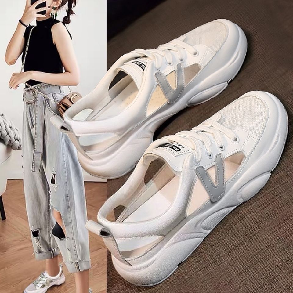 2021new Mùa Hè Trắng Giày Nữ Tất Cả Trận Đấu Internet Người Nổi Tiếng Giải Trí Bơm Thể Thao Giày Sandal Mùa Hè Phẳng Ins Thời Trang | BigBuy360 - bigbuy360.vn