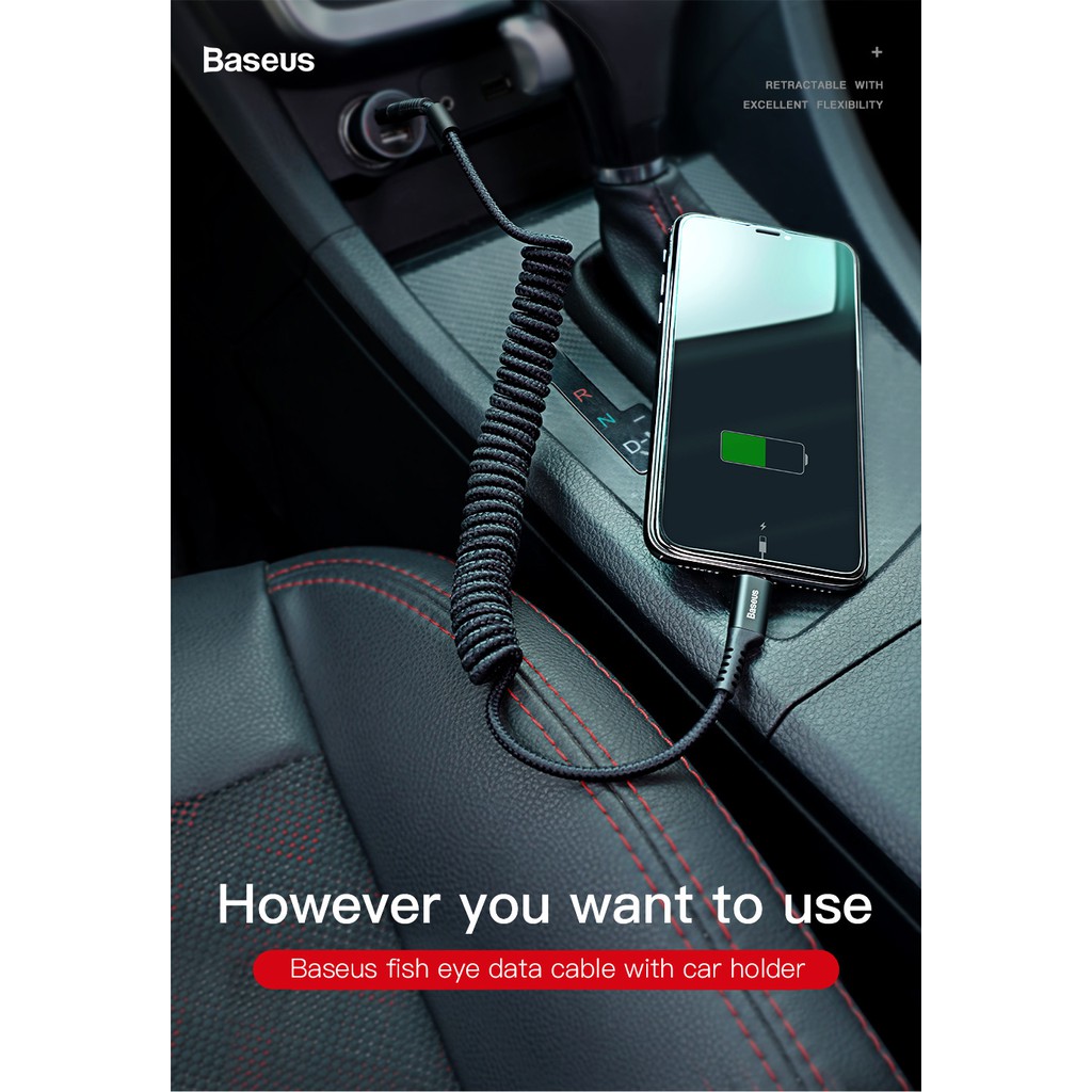Cáp sạc lò xo baseus dành cho iphone