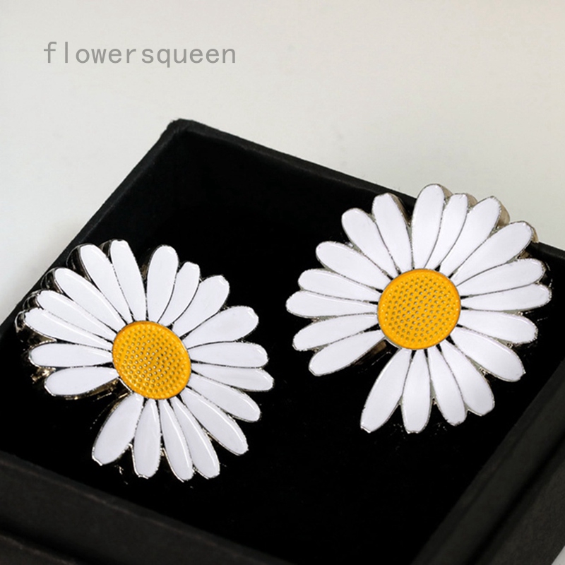 G-Dragon Design Cute Metal Badge White Daisy Flower Spring Enamel Lapel Pin Brooches