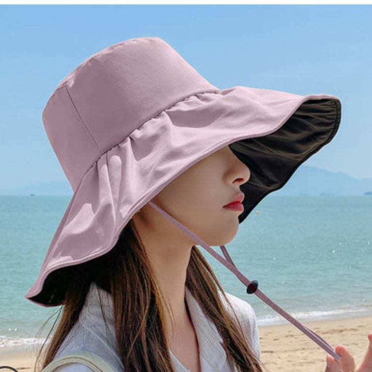 Mũ Vành Chống Nắng Chống Tia UV Lót Da Màu Trơn L2059
