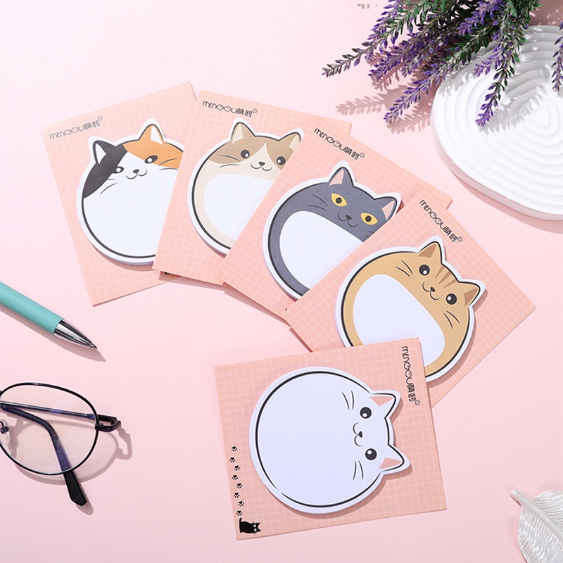 Set 30 Tờ Giấy Ghi Chú Dán Ghi Chú Hình Mèo Hoạt Hình 1 Cái Cho Học Sinh