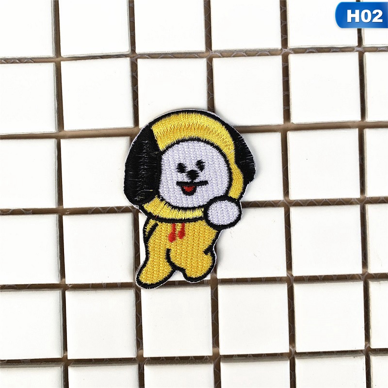 Miếng dán ủi thêu hình các nhân vật trong BTS BT21