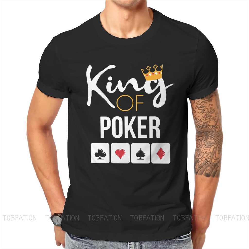 Áo Thun Nam Ngắn Tay Cổ Tròn In Hình Thẻ Bài Poker