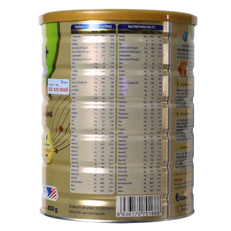 Sữa bột Colos DHA 1+ 800G [Date mới nhất]